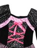4 Pieces Witch Clothing Set Dress+Hat+Wand+Bag Girls Halloween Wizard Costume Kid Make up Party Hag Witch Apparel Vestidos