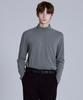 BASIC HOUSE Poly-Spandex Reversible Half-Neck Long-Sleeve T-Shirt Melange Gray Lyts7101