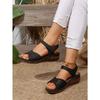 Damen Übergröße Plateau Cut-Out Sport Sandalen Sommer Europäisch Amerikanischer Stil Klettverschluss Lässige Slipper