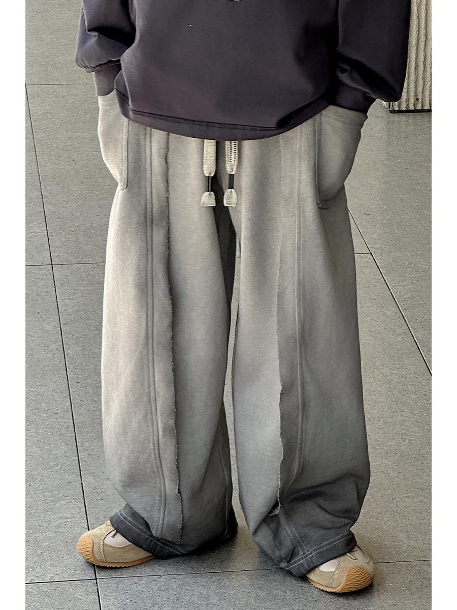 

Детские широкие трикотажные спортивные штаны на весну/осень 130 cm серый