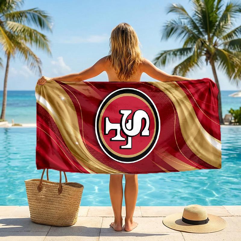 Asciugamano da Spiaggia alla Moda San Francisco 49ers Asciugamano Portatile Morbido ad Asciugatura Rapida per Nuoto Campeggio Vacanze