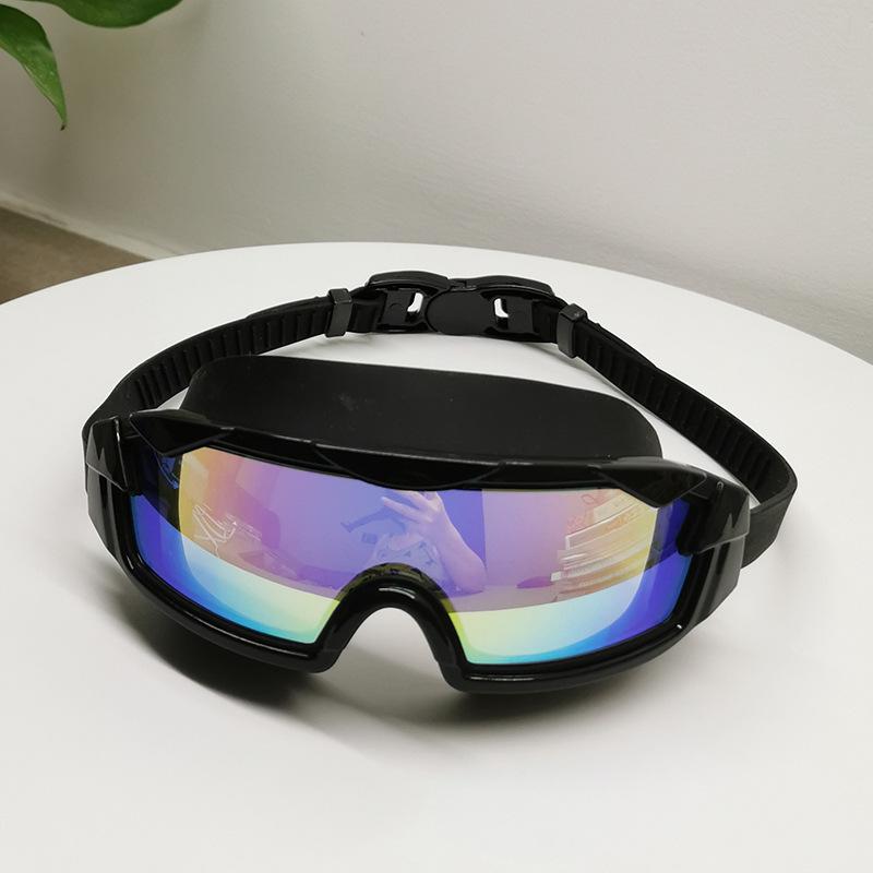 New children's swimming goggles Large-frame electroplated waterproof and anti-fog swimming goggles High-definition myopia protective swimming goggles