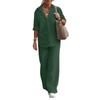 European and American Cross-border Women's Clothing Two-piece Set Women's 2026 Lapel Collar Long-sleeved Shirt Spring and Autumn Casual Solid Color