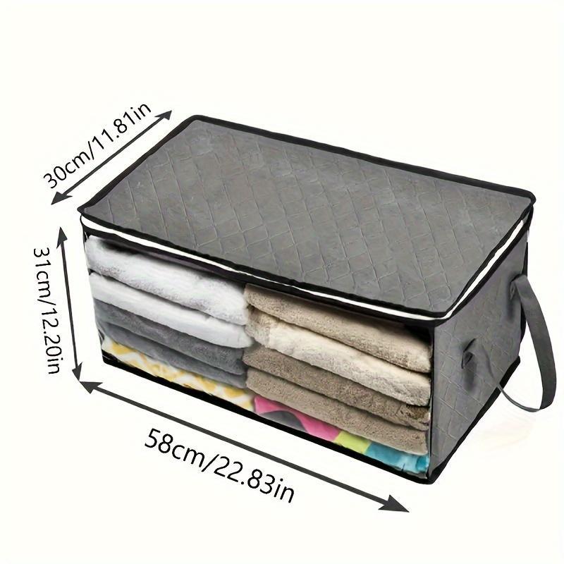 Aufbewahrungstasche mit großem Fassungsvermögen, faltbar, grau, rechteckig, moderner Stil, strapazierfähiges Gewebe, transparente Fenster, stabile Griffe