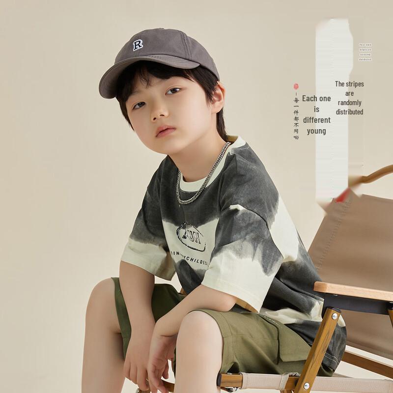 

Boys Summer Tie-Dye Stripe Cotton T-Shirt 160
