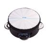 4 Inch Wooden Radiant Tambourine Handbell Hand Drum with Single Row Jingles Reflective Drum Head Percussion Instrument