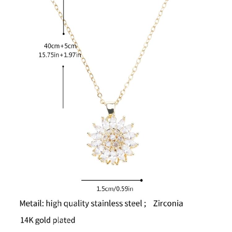 Zircon Necklace Can Be Turned Pendant Clavicle Chain Campus Style Simple Jewelry