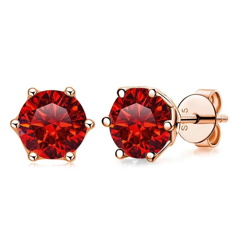 Pendientes de botón de moissanita GRA de 0,5 ct-1 ct color D certificados Diamante creado en laboratorio Plata 925 Chapado en oro Joyería para bodas