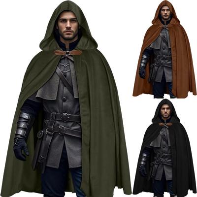 Joukavor Unisex Velvet Hooded Cloak for Medieval Renaissance or Halloween Costume