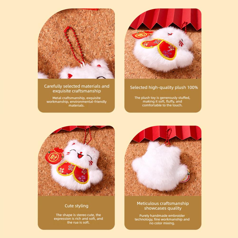Plush Fortune-cat Keyrings For Women Perfect New Year Present Car Interior Decor