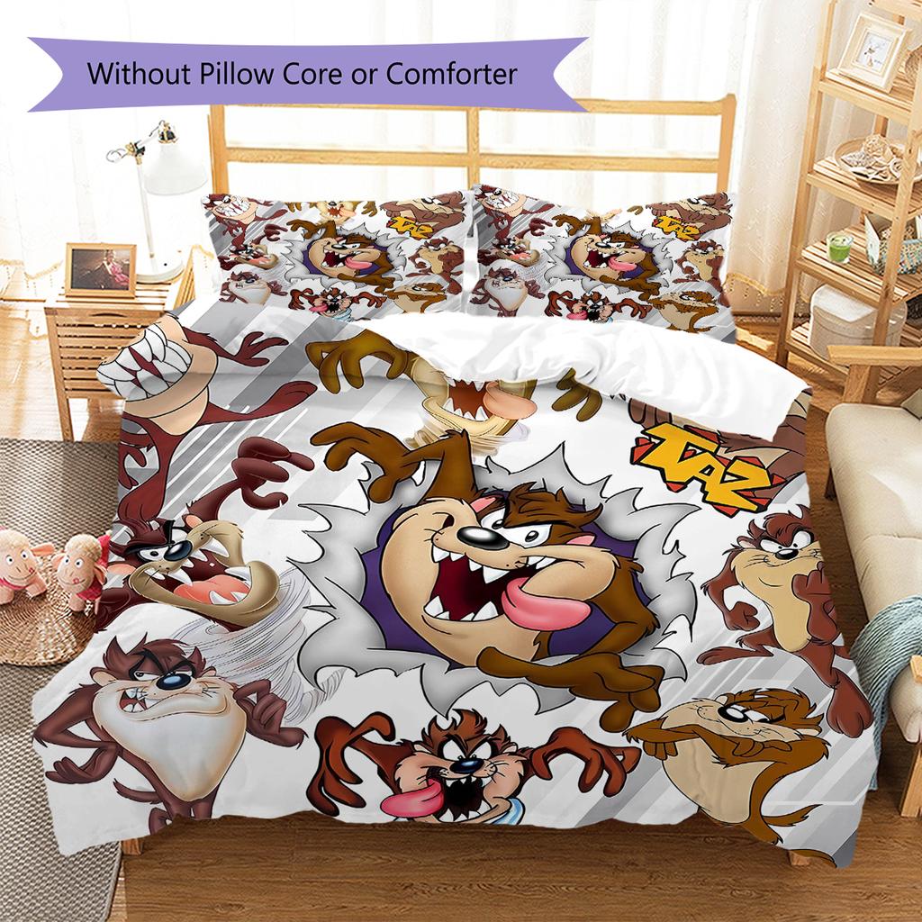 Tazmanian Devil Pattern Bedding,Quilt Set Quilt Cover Pillowcase Home Birthday Gift (1 * duvet cover + 2 * pillowcase, without core)