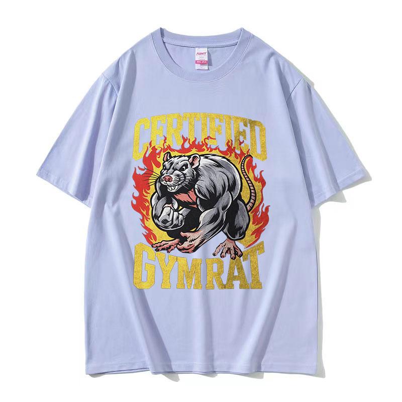 Certified Gym Rat Funny Capybara Meme T Shirts Mens Vintage Fashion ONeck Weightlifting Short Sleeve Tshirt Unisex Streetwear