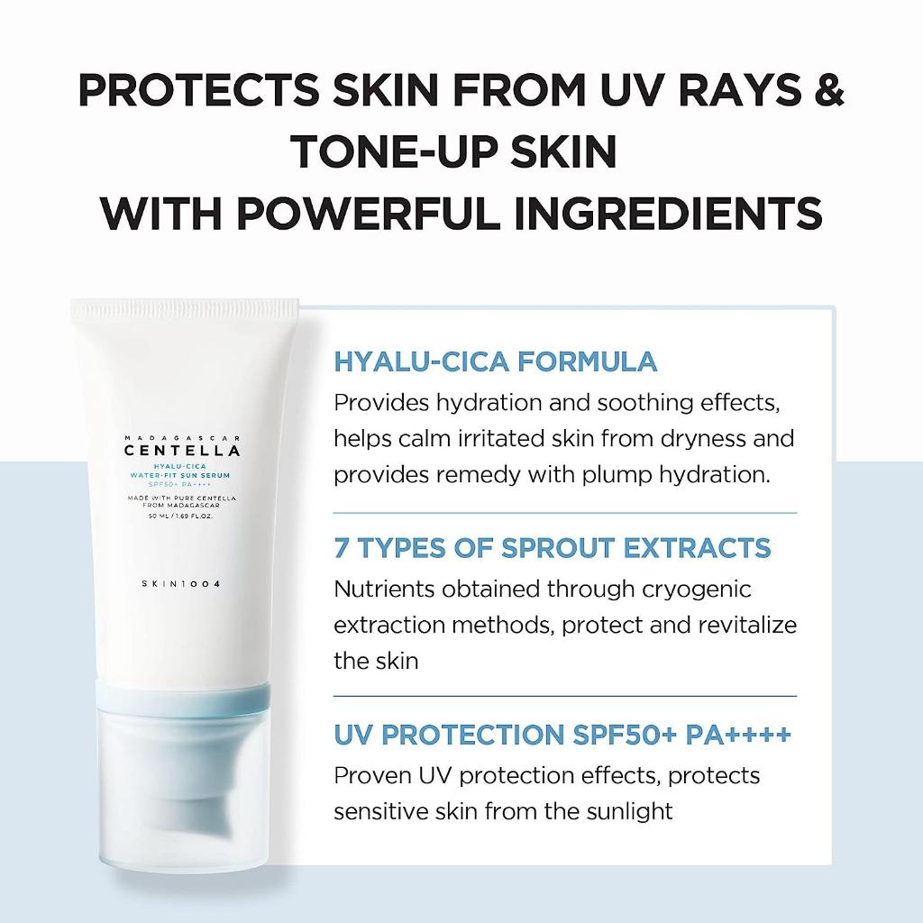 Skin1004 Hyalu-CICA Water-fit Sonnenserum PA++++ (50ml / 100ml / Doppelpack)