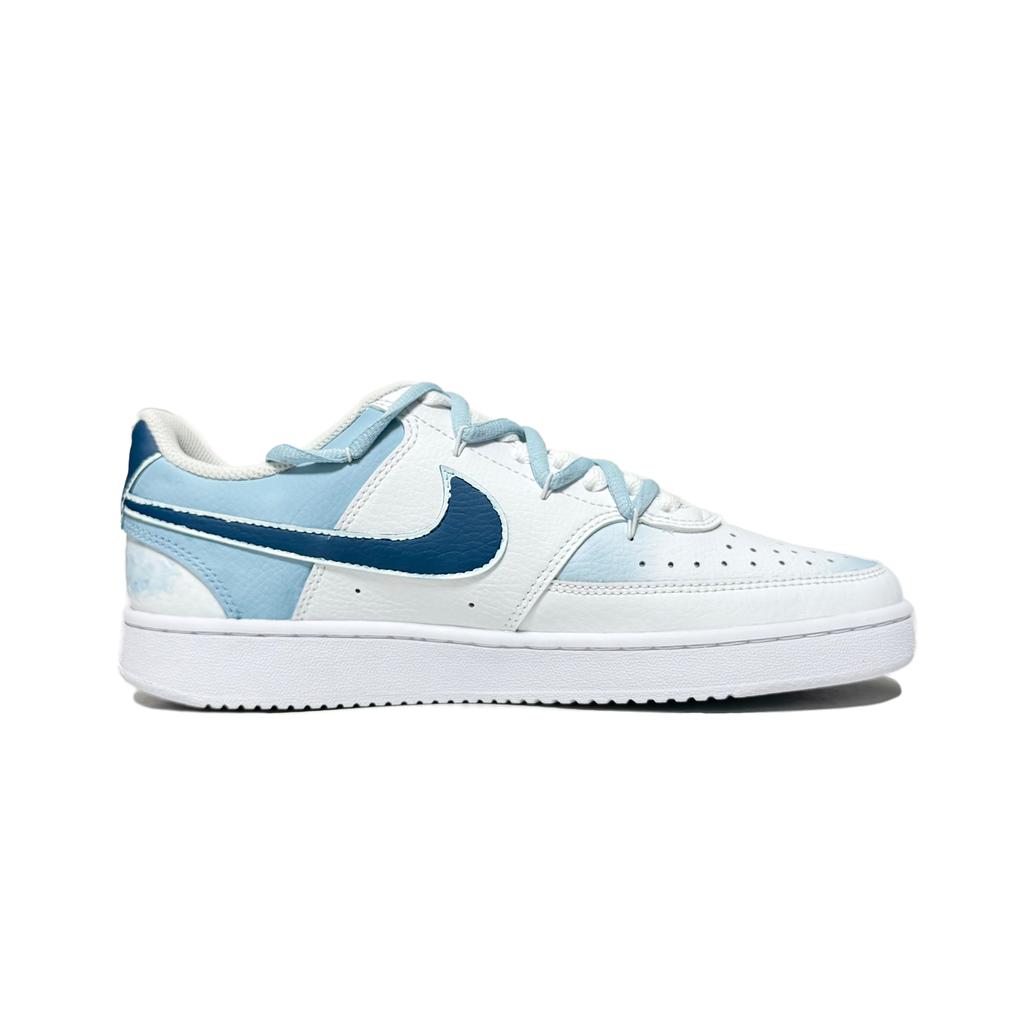 Nike Court Vision 1 Heartbeat Bear Slip Resistant Abrasion Resistant Low top Skateboard Shoes Unisex Blue CD5463-101(Team61-)