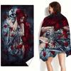 Serviette de Plage Jour des Morts Séchage Rapide Microfibre, Légère & Absorbante, Motif Crâne & Rose, Parfaite pour la Plage, la Piscine, le Voyage