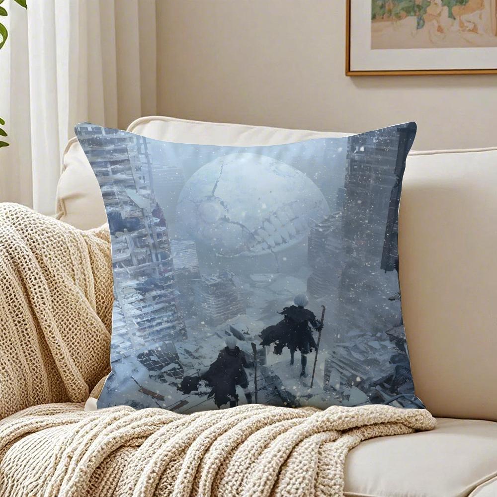 nNieR Replicant Pillow Game Character Cushion Cover Pillowcase Antidustmite living Room Sofa Decor Cushion Room
