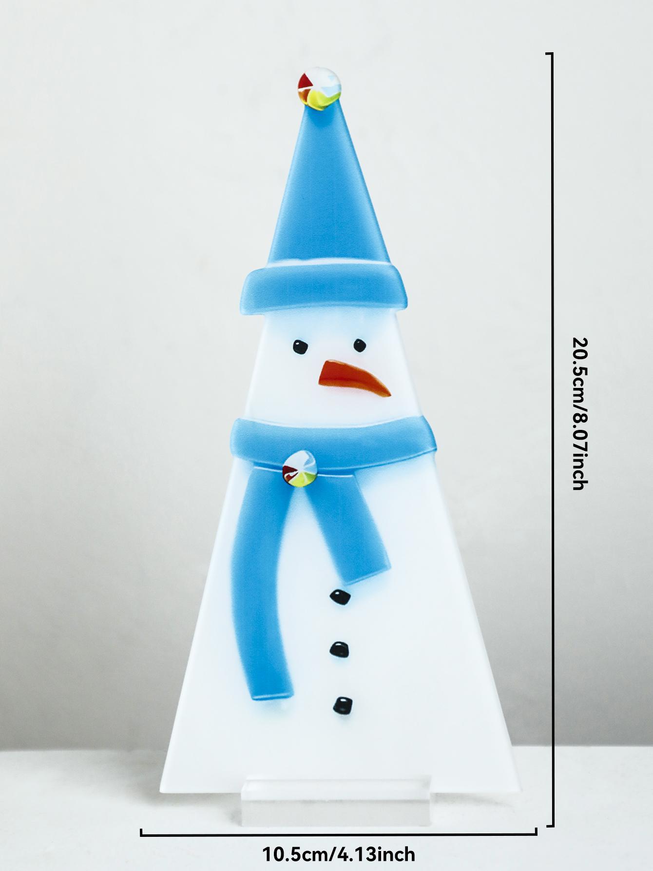 

1pc Christmas Acrylic Snowman Tabletop Decoration Cute Snowmen with Hats & Scarves Ornaments for Home, Office&Holiday Party Gift