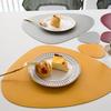 Nordic Solid Color Double-sided Leather Placemat Waterproof and Oil-proof Household Leave-in Anti-scalding Placemat Water Drop-shaped Coaster Western