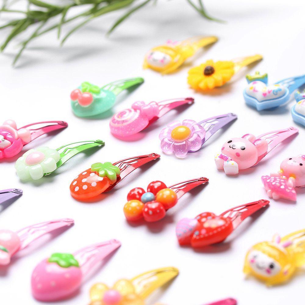 Lovely Multicolor Jewelry Cartoon Pattern Butterfly Girls Hairpins Flower Shaped Kids Hair Clips
