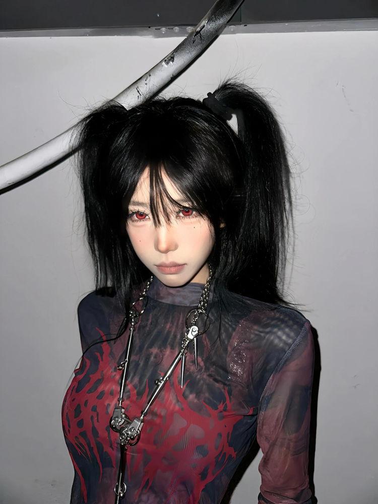 Girls Y2K Tees Mesh Transparent Design Retro T-shirts For Women Sexy Fashion Tops Long Sleeve