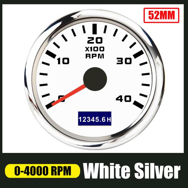 52mm Pointer Tachometer 4000 Rpm Tacho Meter Gauge With Red Backlight For Car Boat Yacht Rv 9 -30v