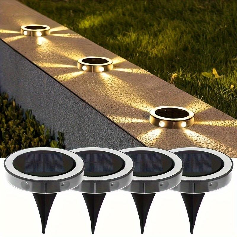 

Solar Ground Lights Outdoor 4 Pack Waterproof Solar Garden Lights Disc Landscape Lamp for Walkway Pathway Lawn Yard Patio Deck