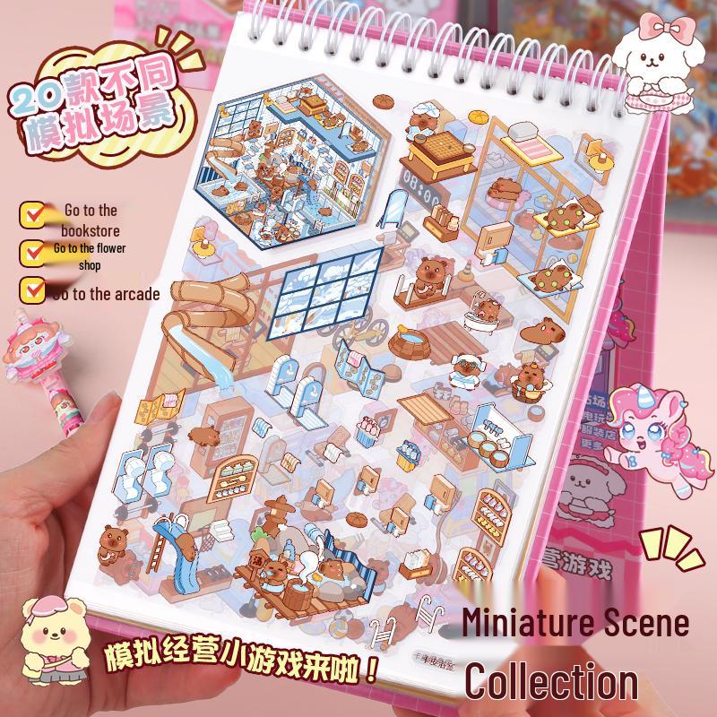 3D Miniature Scene Book: Children's DIY Landscaping Sticker Kit