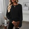Women's Fashion Round Neck  Splicing Long Sleeve Top