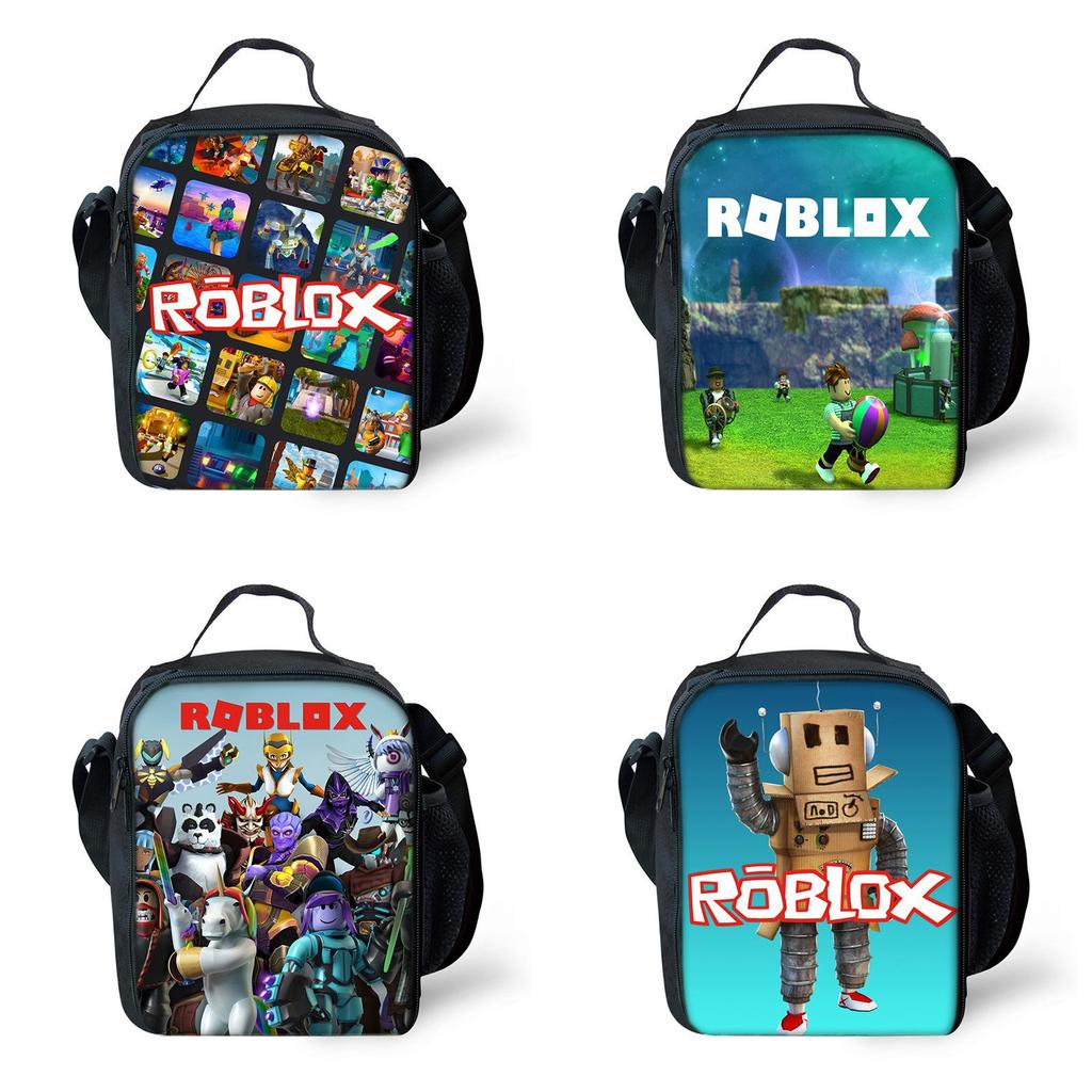 Trendige Roblox Lunchtasche für Schüler und Büroangestellte Oxford-Stoff Umhängetasche