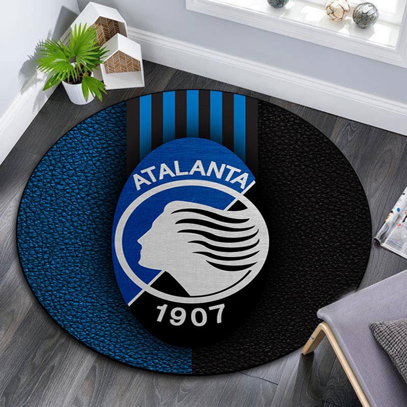 Atalanta BC Printed Round Rug, Non Slip Washable Circular Carpet For Living Room Bedroom Playroom, Sports Fan Decor, Holiday Birthday Gift
