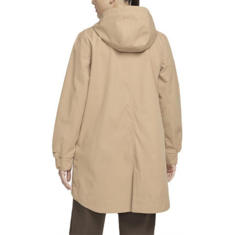 Nike Dames Logo Geweven Parka Jas met Capuchon Bruin DM6246-200