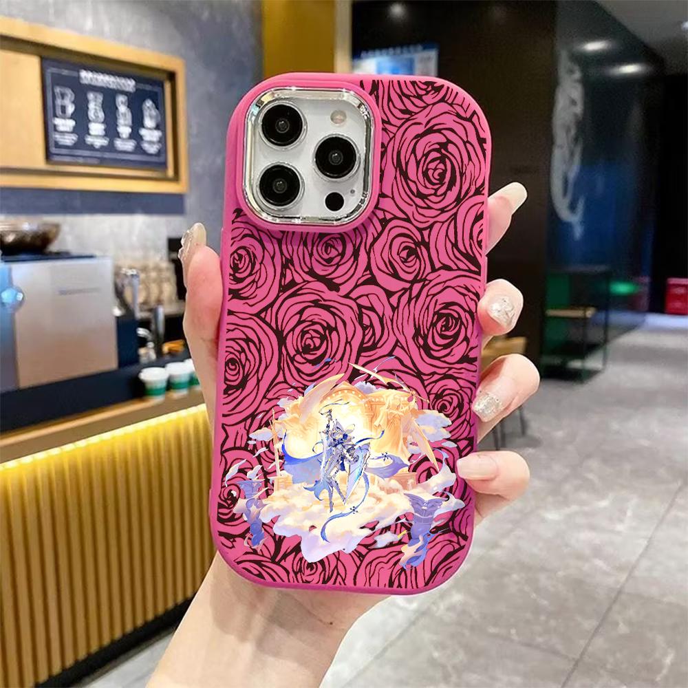 Phone case: 2D flat design suitable for iPhone 18 17 16 15 14 13 Pro protective case, couple style, cloud temple, Christmas and Halloween gifts