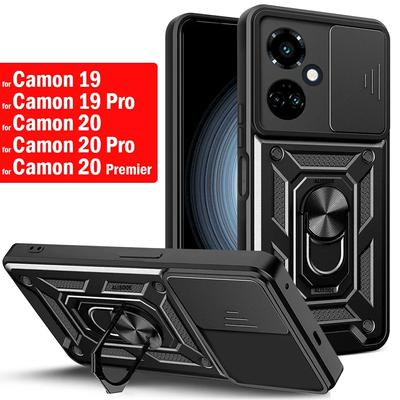 Armor Capa for Tecno Camon 19 Pro 20 Case Slide Camera Lens Protection Ring Stand Cover for Camon 20 Premier 5G 19 Pro Funda