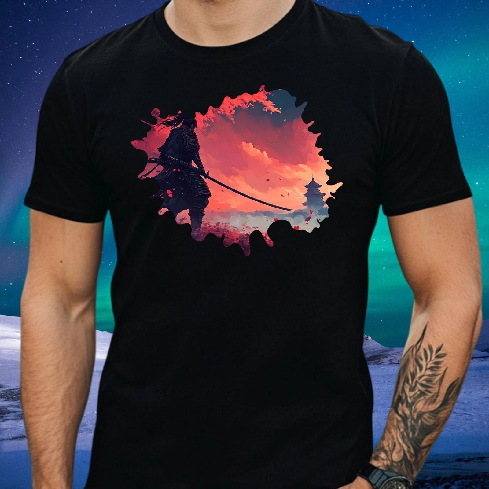 T-Shirt Herren Samurai Krieger Motiv Baumwolle Größe S bis 5XL M