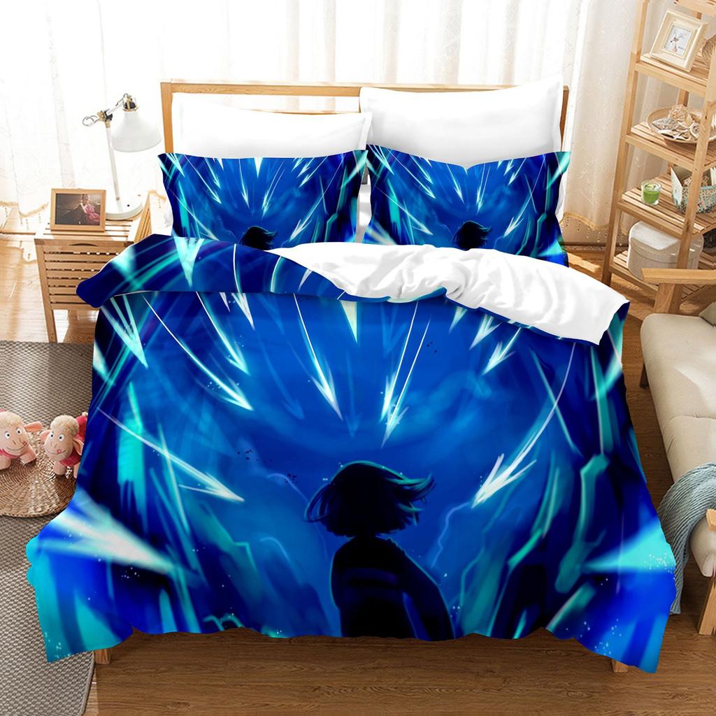 3pcs Bedding Set Animation Wish 3D Printed Cozy Duvet Cover King Queen Twin Size Birthday Gift for Adult Bedroom Decor