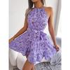 Women's Spring Summer Casual Ruffled Floral Dress Beach Dress