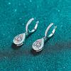 925 Sterling Silver Women's Teardrop Moissanite Ear Cuffs with PT950 Gold Plating