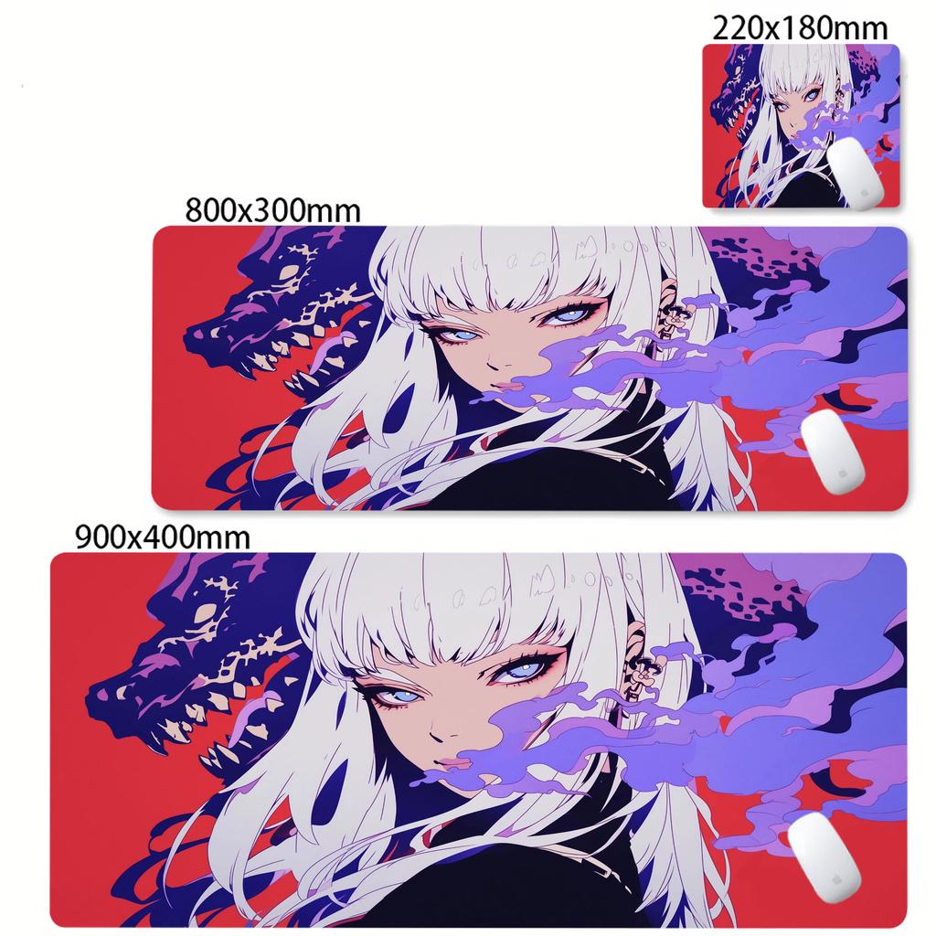 Beautiful Girl New Mouse Pad Gaming Mousepad Kawaii Anime Girl Red Deskmat ESports Office PC Mice Mat Natural Rubber Mausepad