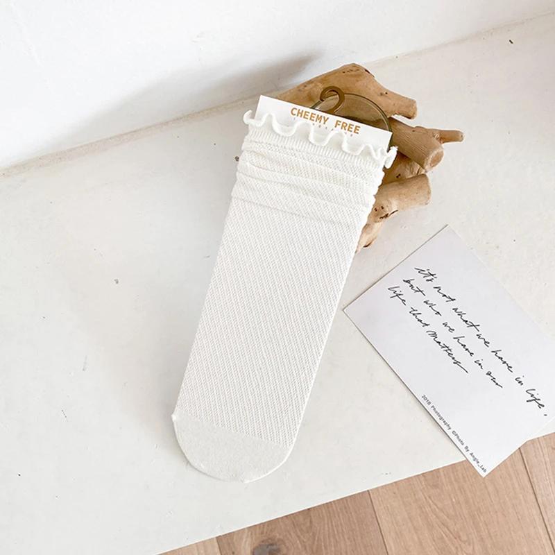 Fashion Socks For Women Cute New White Retro Lace Girl Sweet Socks Mesh Simple Women Casual Sweet Breathable Loose Socks Female