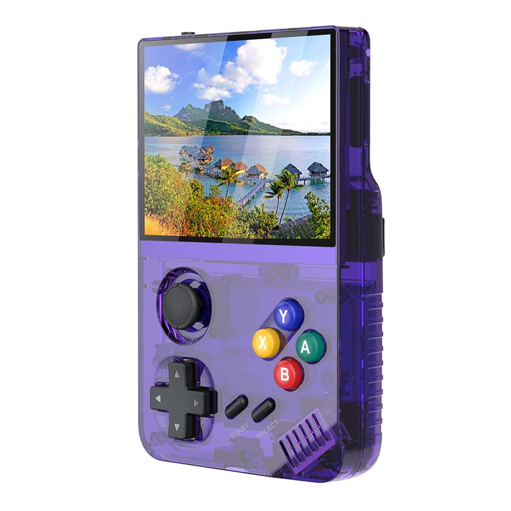

AMPOWN M19 3.5-inch IPS Screen Retro Handheld Game Console 3D Rocker Arcade Gamepad (English Version),with 64G TF Card Purple