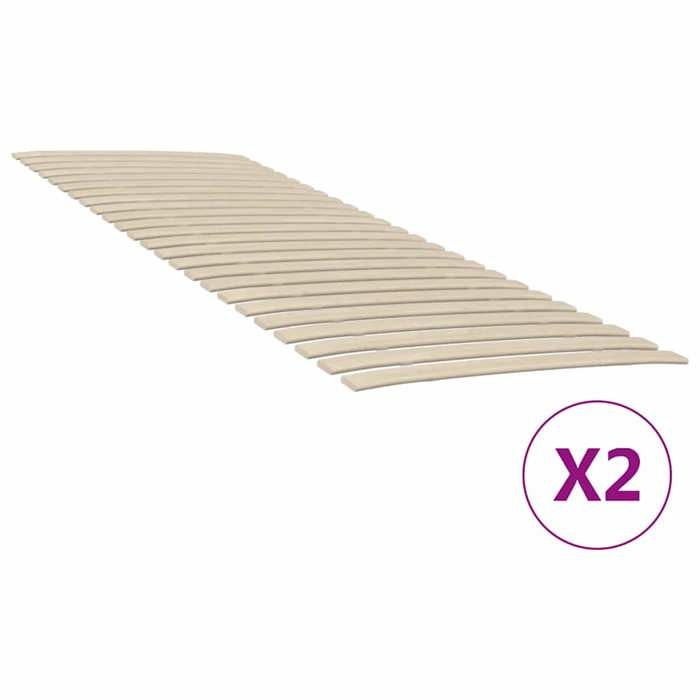 VidaXL Lattes de rechange pour sommier avec 48 lattes 2 pcs 80x200 cm, cadre de lit, sommier, Latte de rechange pour sommier 3203724