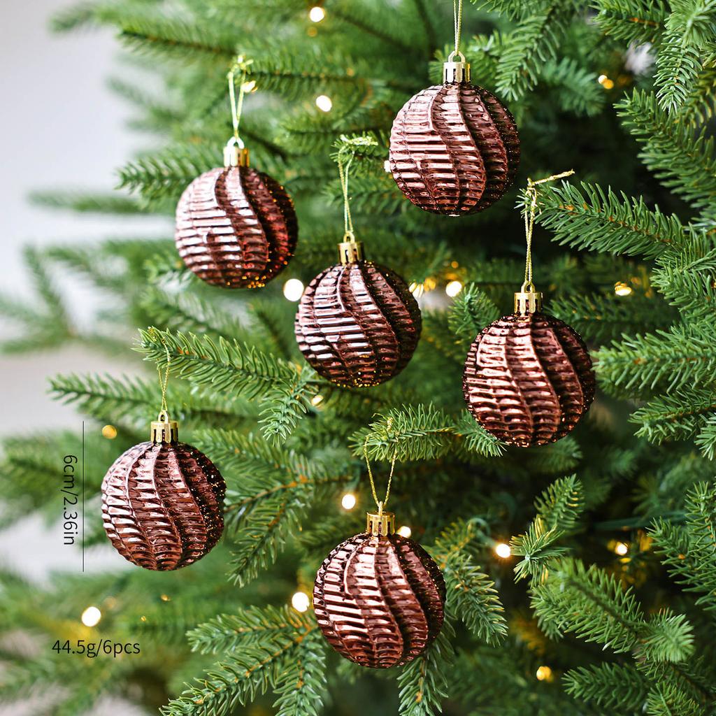Weihnachtskugel-Ornament-Set 6CM Transparent Galvanisierte Oberfläche Hängende Dekoration Hergestellt aus Langlebigem Kunststoff für Festlichen Gebrauch