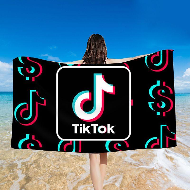Tiktok 3d Printed Towel Bathing Bathrobe Beach Swimming Swimwear Shower Towel