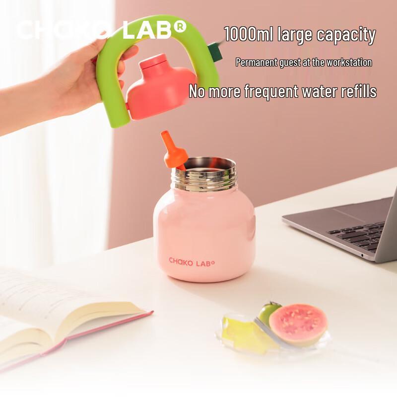 Stor Kapacitet Bärbar Isolerad Rostfritt Stål Sugrörsflaska