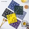 3Pcs/Set 18x18cm Scald Preventing Pot Holder Silicone Pad Hollow Flower Heat Insulation Square Mat