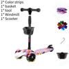 Scooter Adjustable Kids With Music Function Headlight Three Plastic Wheeled