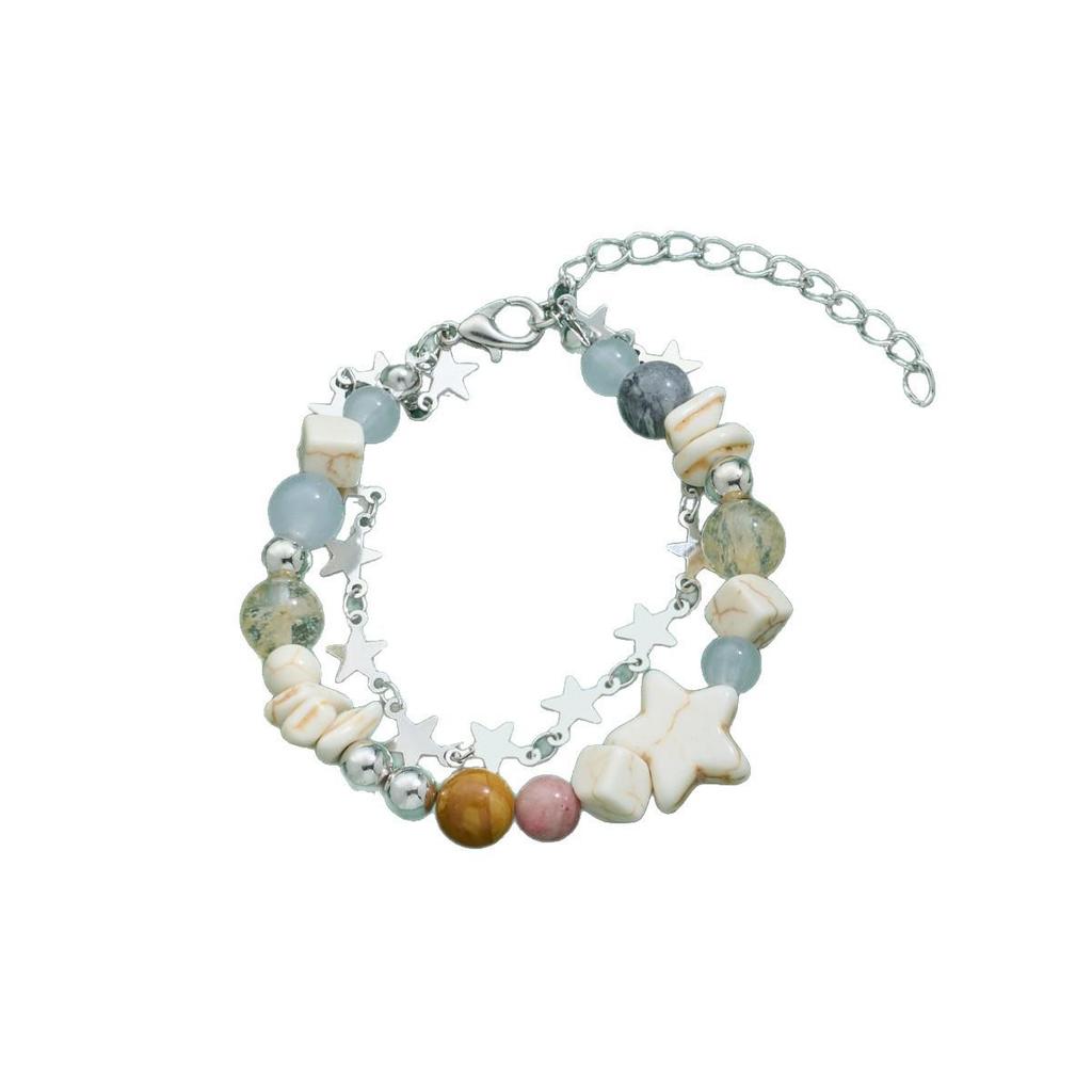2022 Trendy Beaded Pearl Star Bracelet with Zircon Inlay
