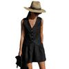 2025 Euro-American Style Cotton Linen Women's Sleeveless Vest & Shorts Set - Summer Casual Two-Piece