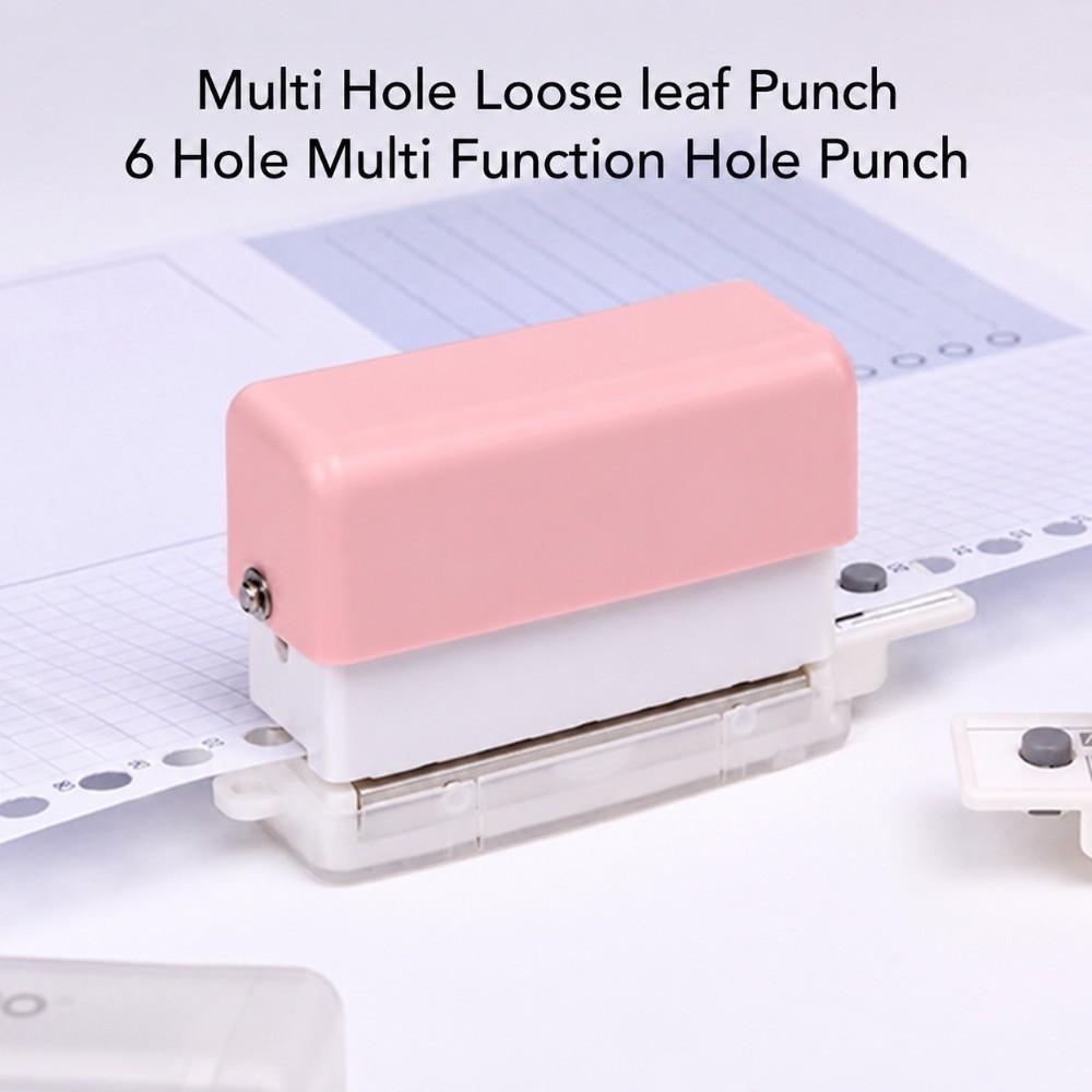 Practical 6 Hole Paper Punch 5.5mm Hole Diameter Handheld Mini Puncher Mini Manual Puncher Diary