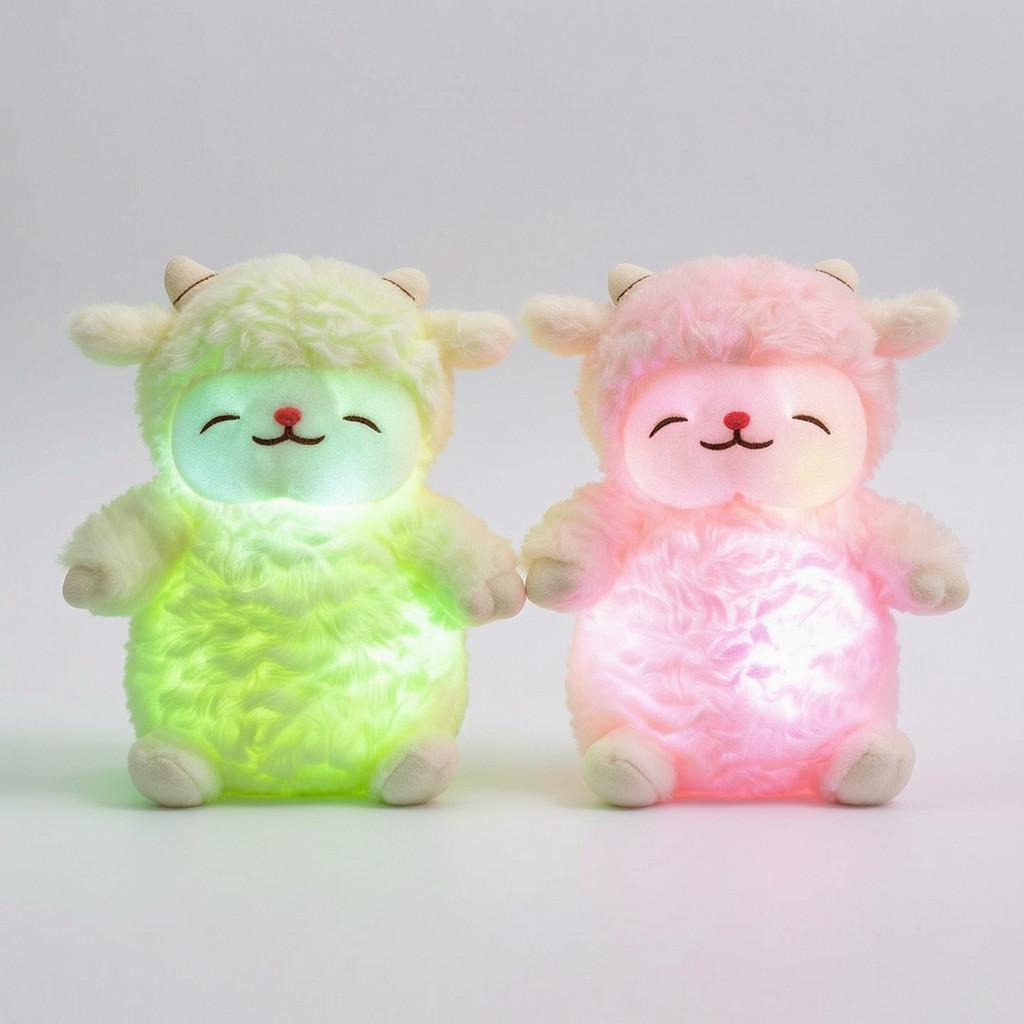 Colorful Led Luminous Sheep Plush Toy With Short Pile Fur For Kids And Collectors